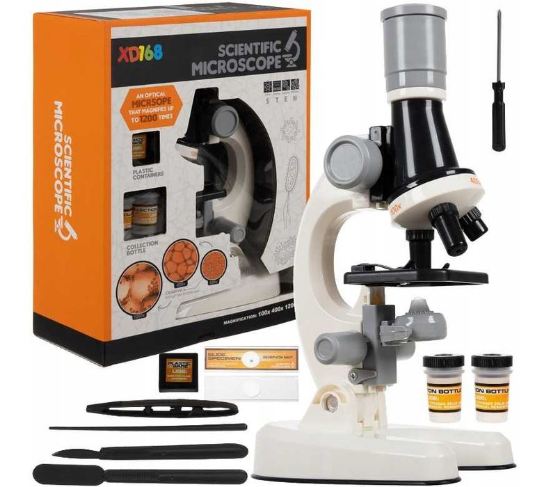 Mikroskop edukacyjny Kruzzel 1200x z akcesoriami