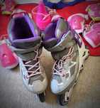 Patins em linha OXELO (ajustáveis 32-35 )+Equip. Proteção+Cones+Saco