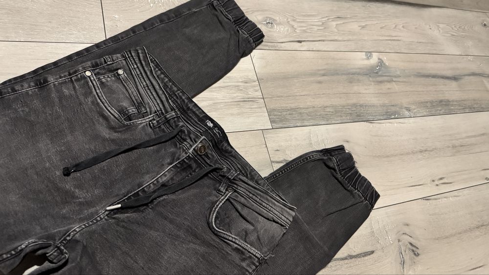 Joggery fsbn 34 męskie spodnie czarne M bawełna