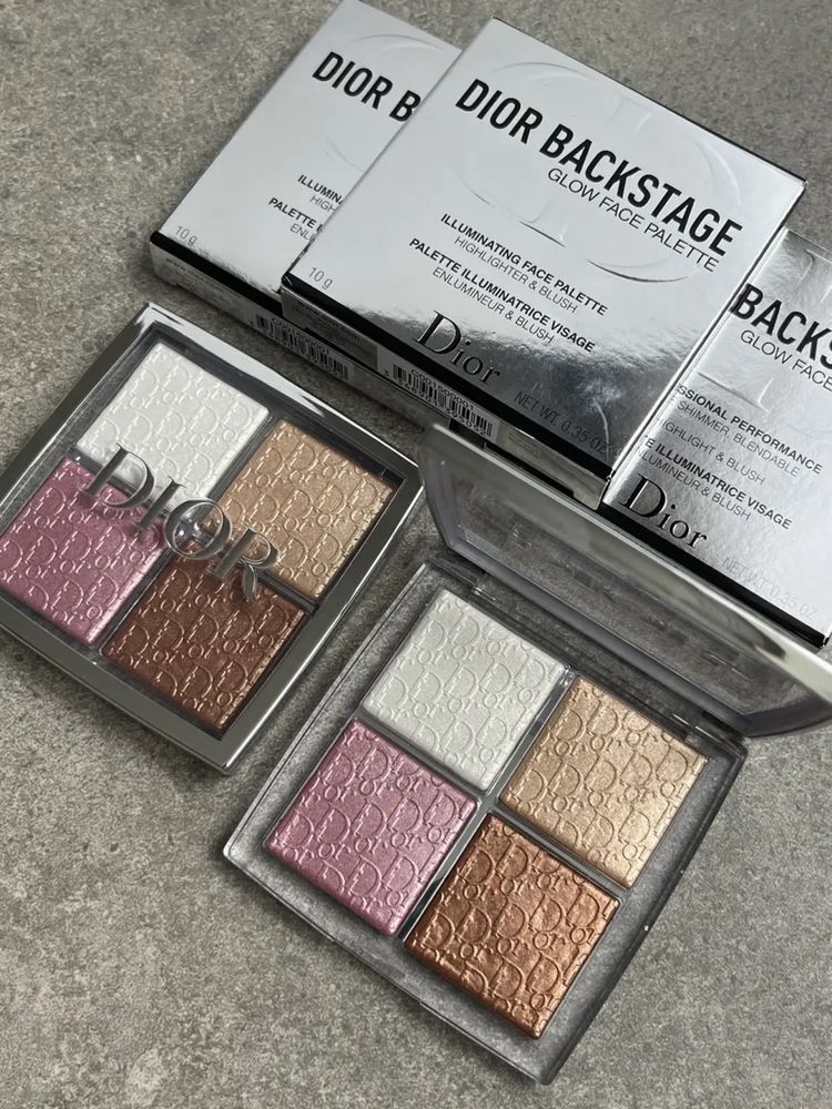 палетка хайлайтерів dior backstage glow face palette 001