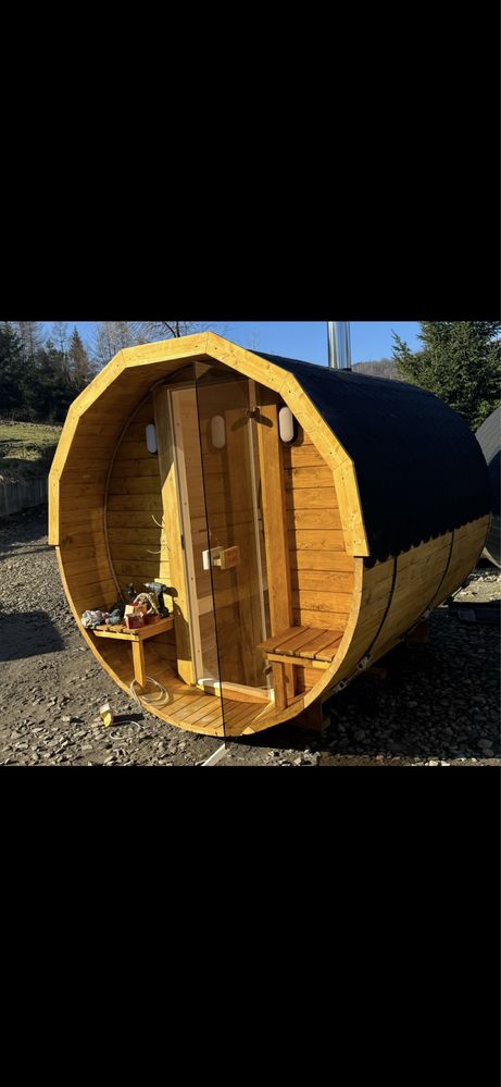 Sauna ogrodowa beczka/kwadrat samodzielny montaż do złozenia!