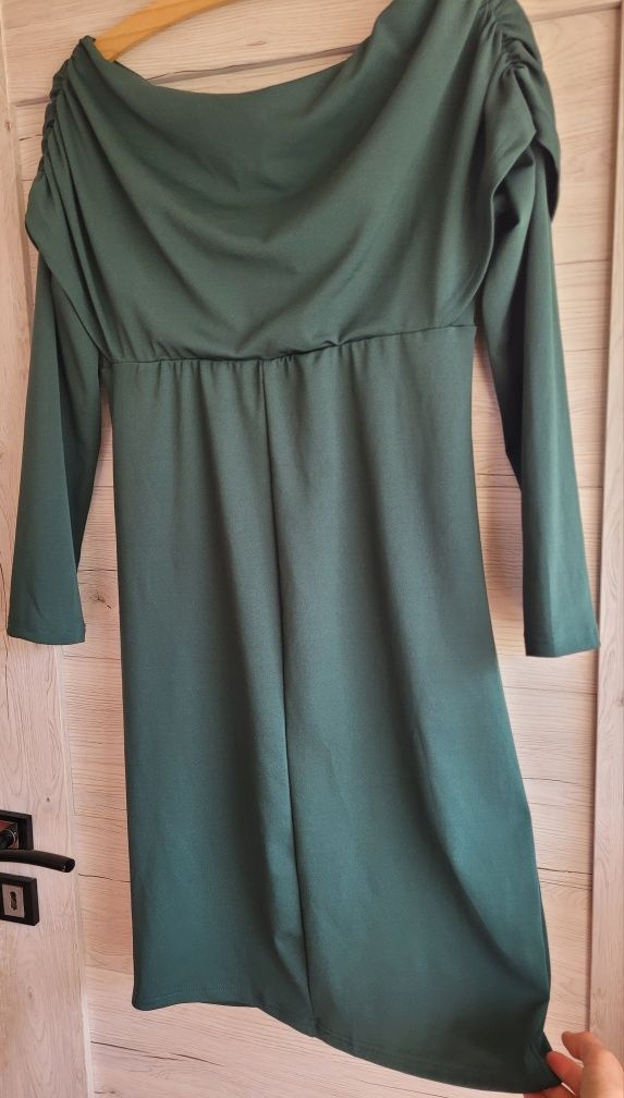 Elegancka sukienka szmaragdowa Shein L M