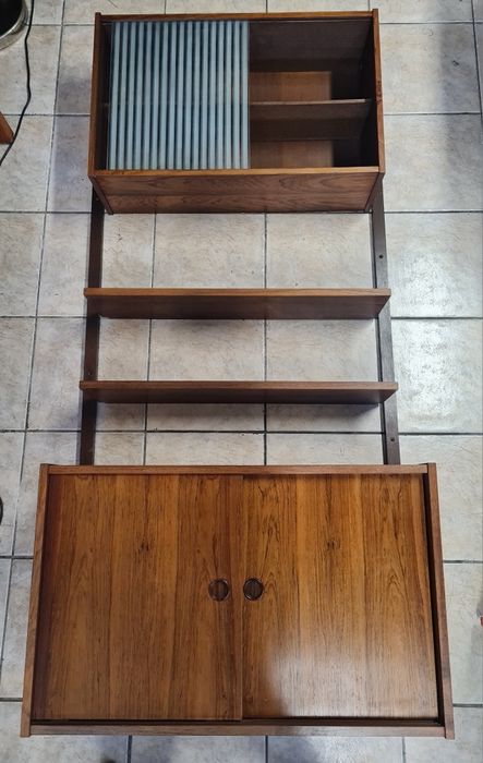 Regał ścienny,modułowy,palisander,Dania lata 60,vintage,mid-century