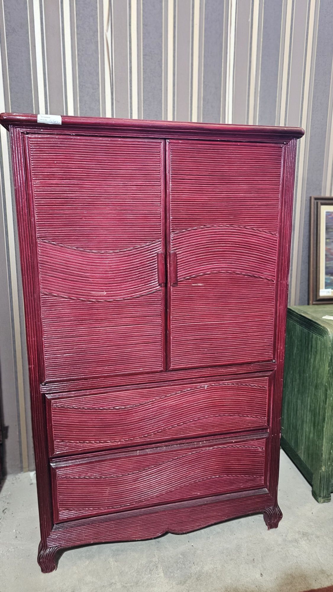 Rattanowa komoda barek szafka bordo #505 Antyki Stylowy Węgrów