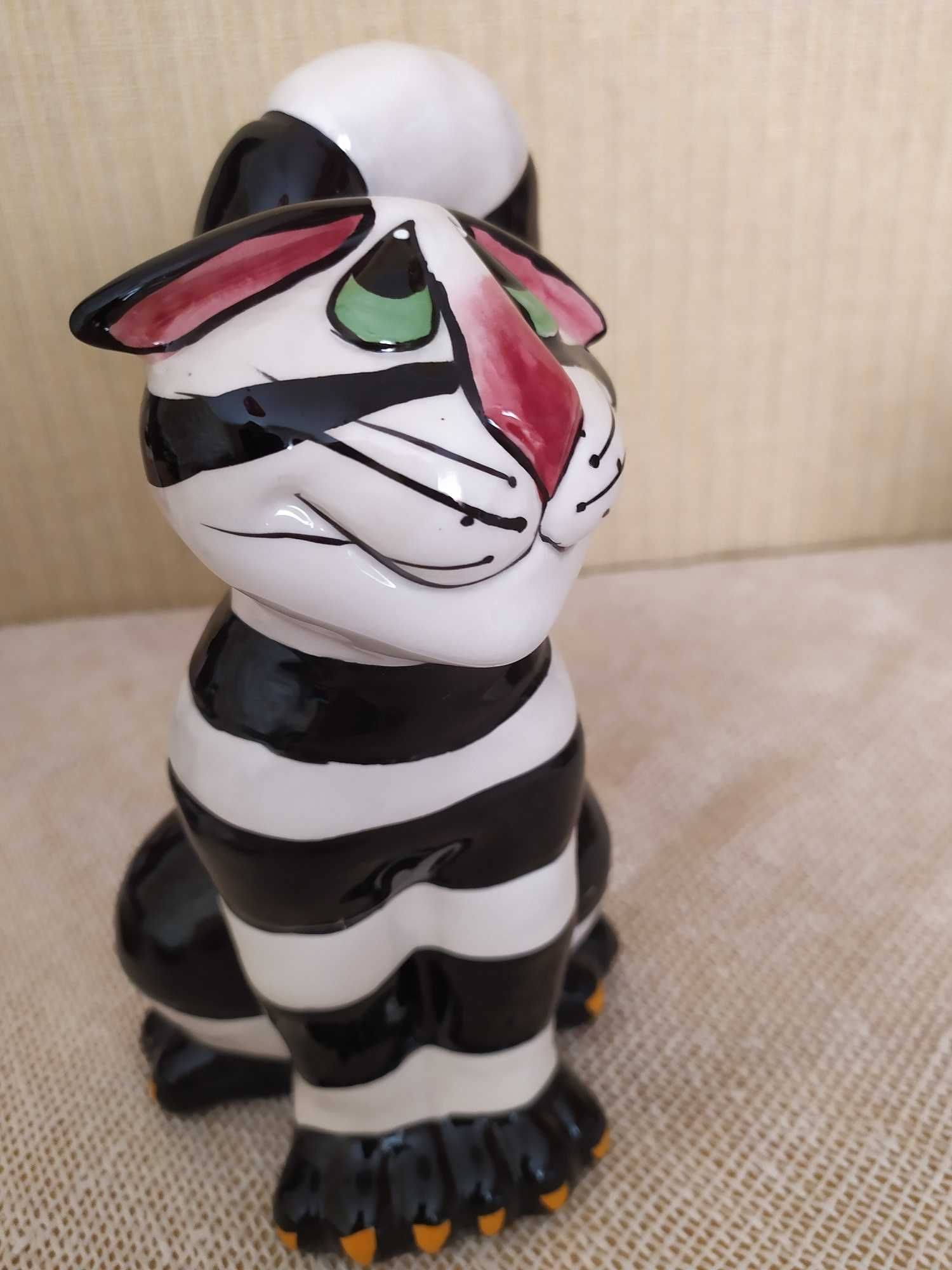 Кумедна статуетка смугастий Кіт Клансі кераміка Pavone Італія