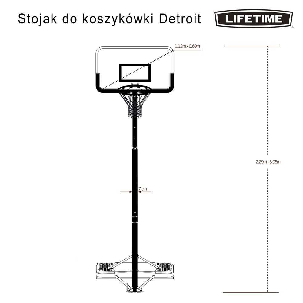 Stojak do koszykówki LIFETIME DETROIT 90632