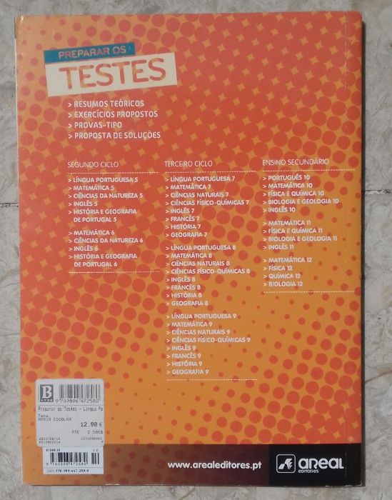 Livro " Preparar os testes 5" Lingua Portuguesa