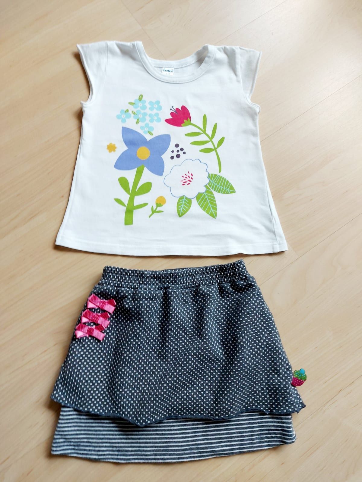 Spódniczka dla dziewczynki Coccodrillo r. 98, bluzka Pinokio, 3-4 lat