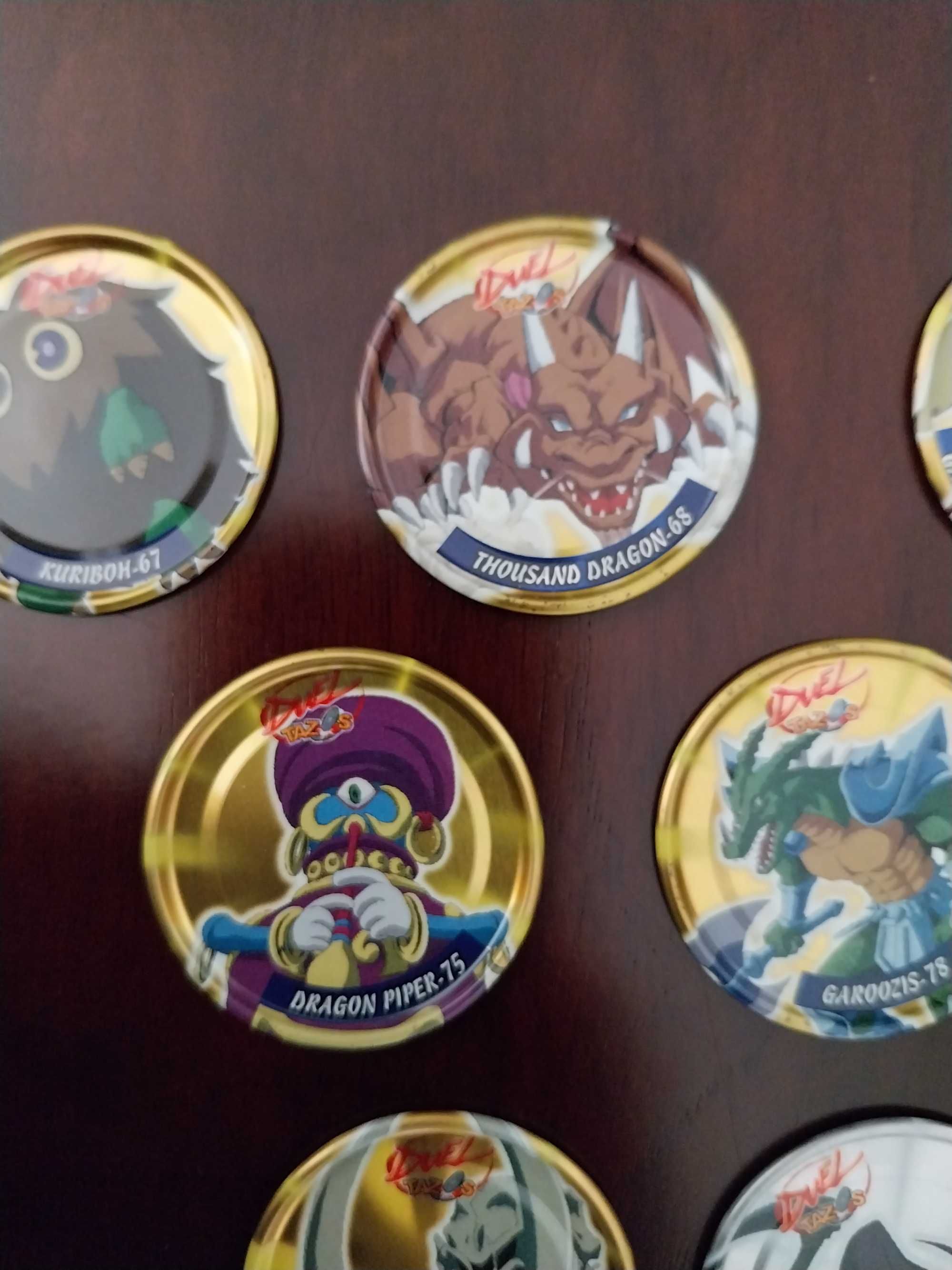 Conjunto de 7 Duel Tazos Yu Gi Oh