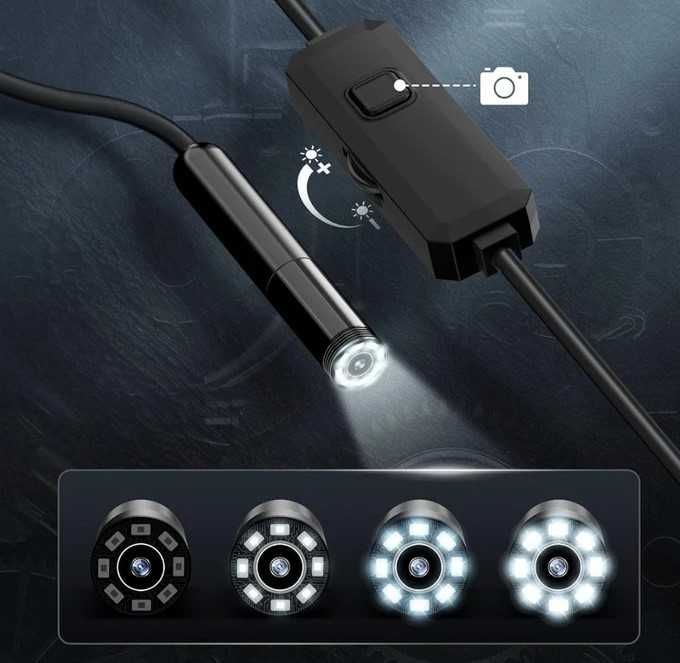Kamera endoskopowa ze światłem 1920P z 8 diodami LED 5-metrowy kabel
