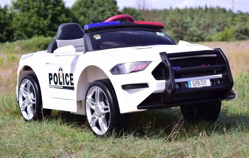Auto Dla Dziecka na Akumulator POLICJA Koguty Dźwięki SYRENY