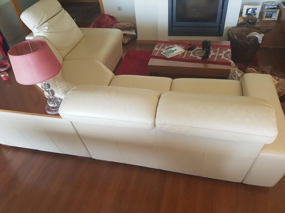 Venda sofa em pele bege