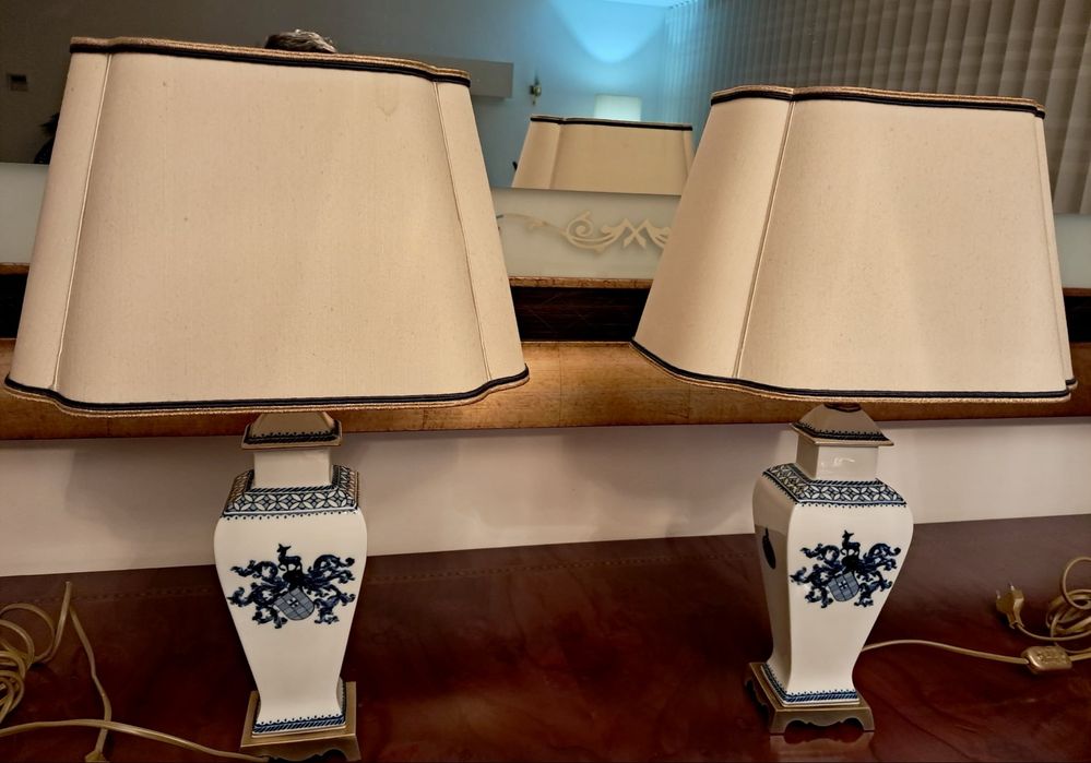 Conjunto candeeiros porcelana Porart