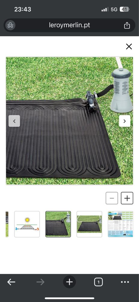 Tapete para aquecer agua da piscina