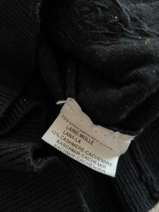 Czarny elegancki wełniany kaszmirowy sweter w cekiny Hostar 36 - 38