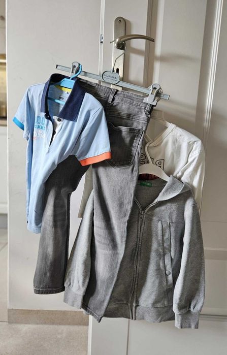 zestaw ubrań bluza jeansy spodnie kurtka koszulki 116 122 hm zara