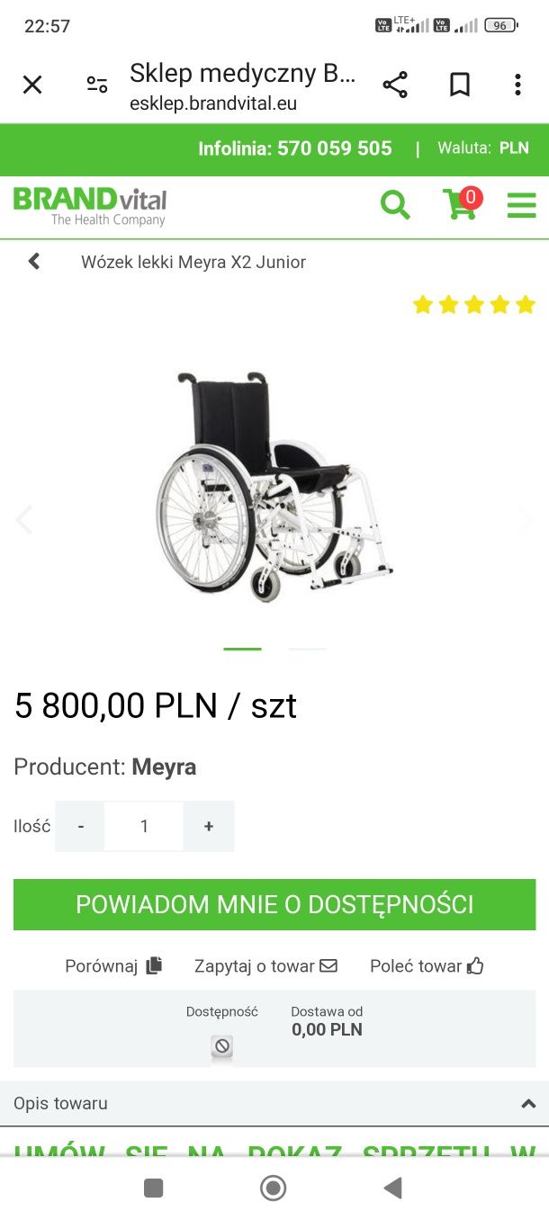 Aktywny wózek inwalidzki zadbany MEYRA X2 dla szczupłej osoby lub dzie