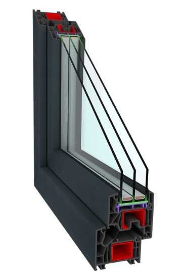 Okna Okno PCV 1465 x 1435 3 szybowe U=0.83 Czyste powietrze Od ręki
