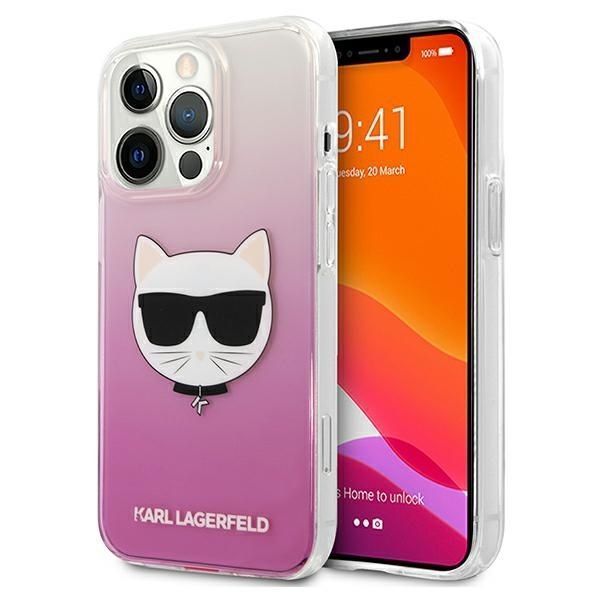 Etui iPhone 13 Pro / 13 6,1" Karl Lagerfeld Choupette Head różowy