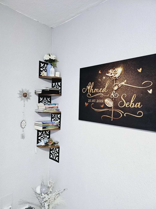 Loftowa narożna dekoracja ścienna kwietnik wzór z 5 poziomami