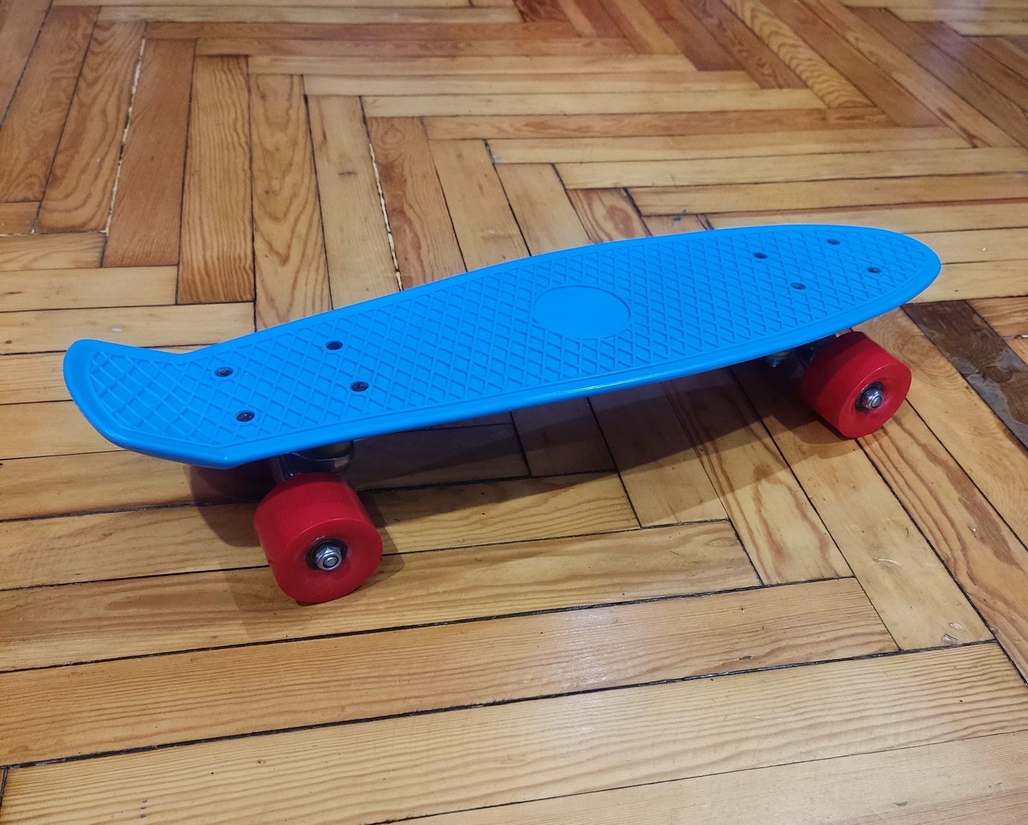 Скейт Пенни Борд Penny Fish Skateboards 22" Голубой, красные колеса