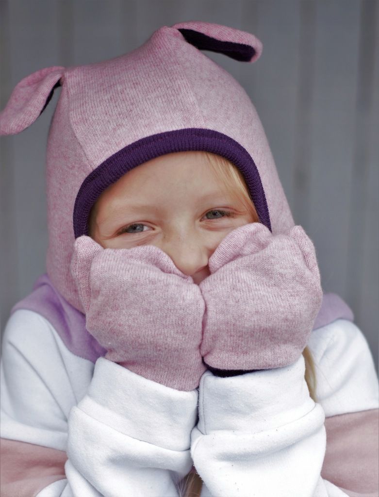 Czapka 100% wełna merino pompon prążek wool 1-2 lata