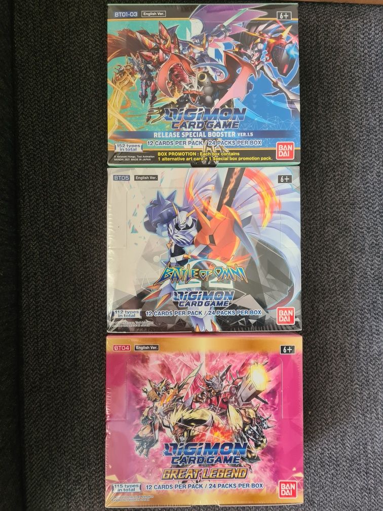 Digimon 1.5, BT-04, BT-05, BT-06, Ex-1, Ex-2, Ex-3