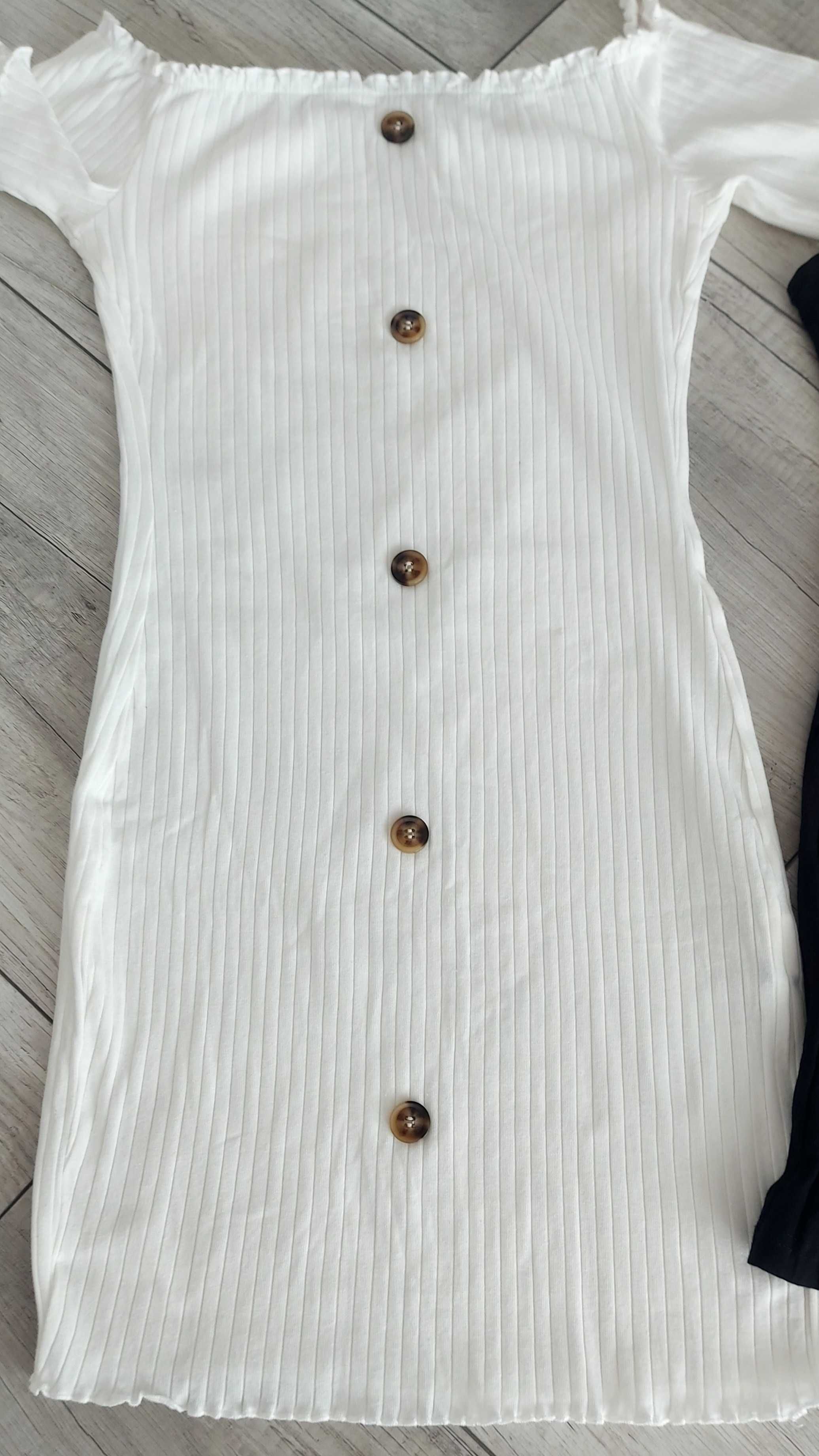 Sukienka prążkowana, mini, 3 sztuki zestaw, rozmiar M
