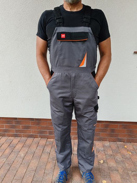 Nowe spodnie ogrodniczki Professional Grey rozm 50 177/88cm.