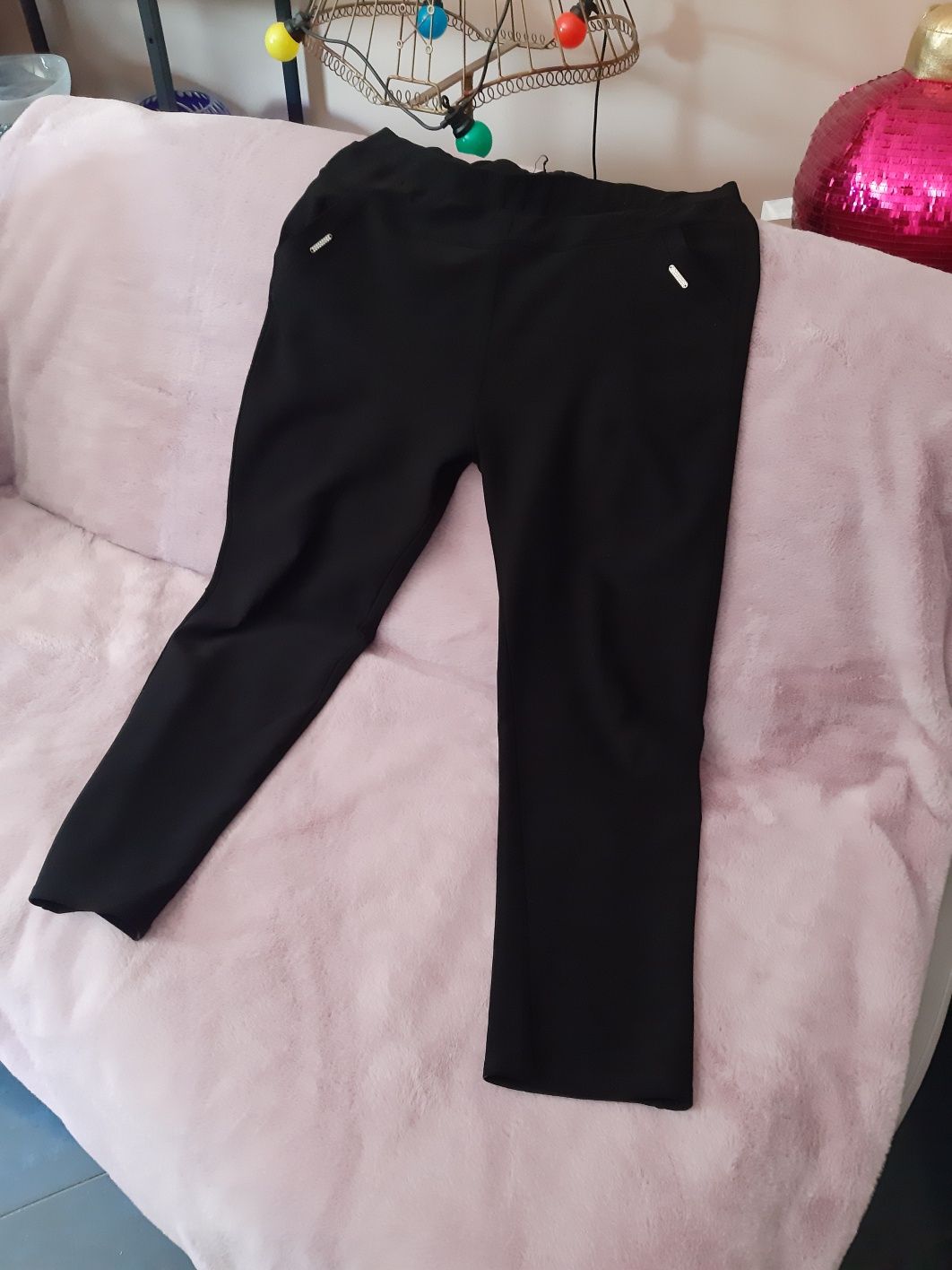 Spodnie czarne xxl Slim tkmaxx spodenki oversize wiosna rurki