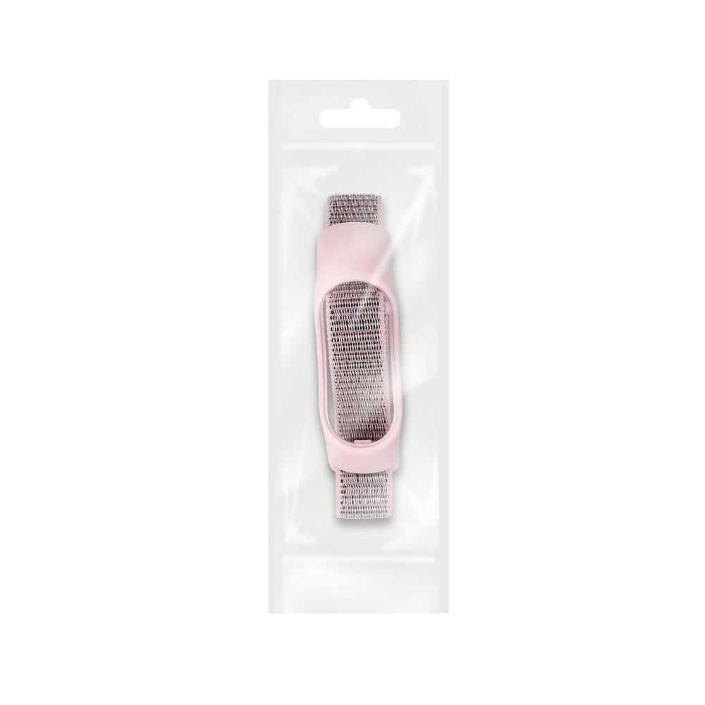 Pasek nylonowy opaska do XIAOMI Mi Band 5 / 6 - różowy
