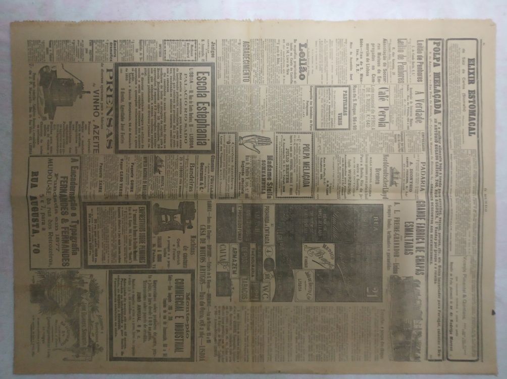 Relíquia:  Jornal " O MUNDO " 11/Outubro/1910