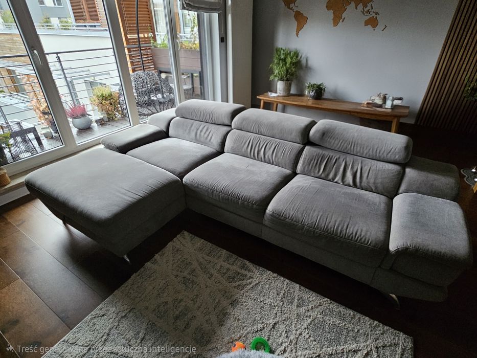 Narożnik Gala szary z funkcją spania