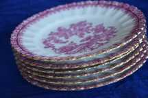 Talerzyki deserowe China Rot Tuppack Parowa Tiefenfurt porcelana 6szt.