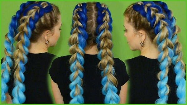 Канекалон двухколірний. Волосся накладне для плетіння. Коса накладна