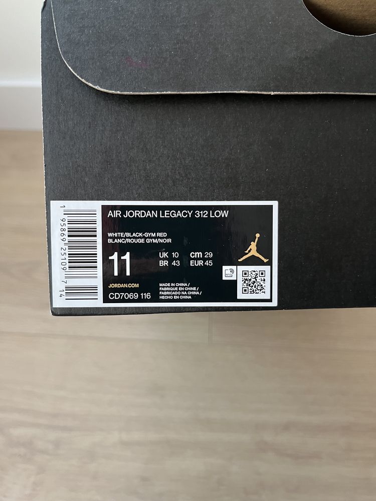 Оригінал Nike Air Jordan (42,5 / 44) Legacy 312 Low Нові Кросівки