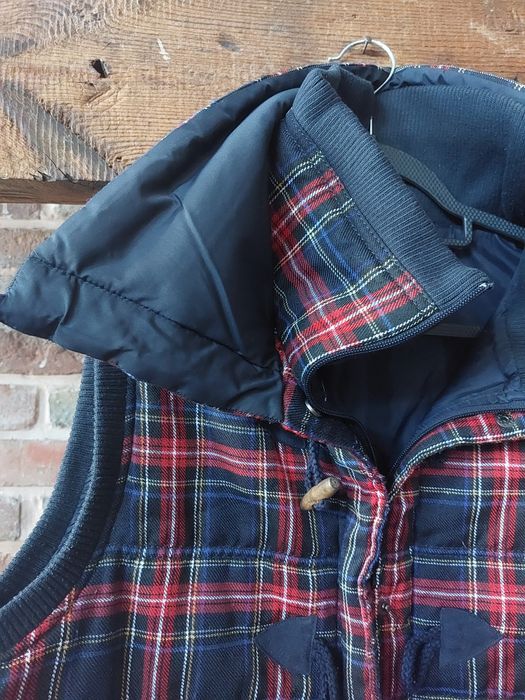 Ciepły bezrękawnik w kratkę L/XL