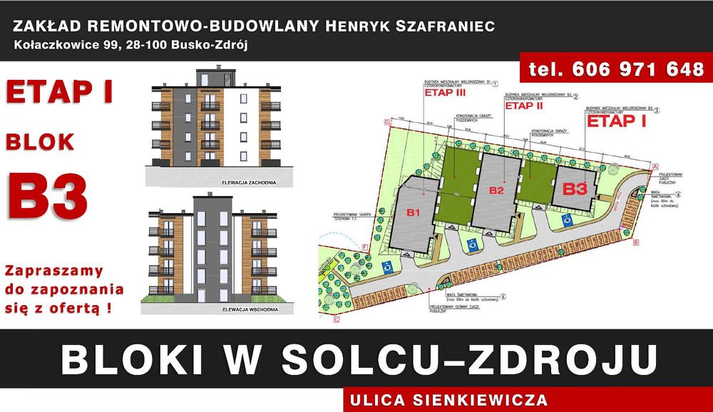 MIESZKANIE NA SPRZEDAŻ ul. Sienkiewicza w Solcu-Zdroju B3 M17 34,83 M2