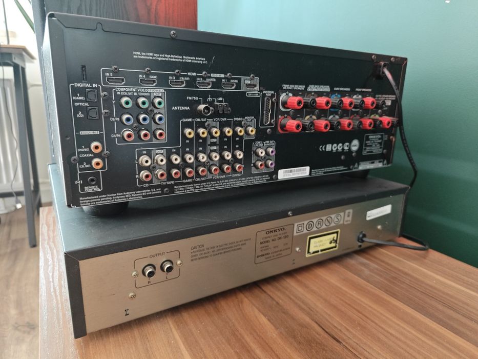 Kino domowe stereo amplituner Onkyo TX-SR607 z kolumnami Magnat
