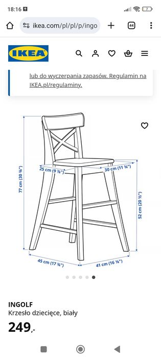 Krzesło dla dziecka Ingolf