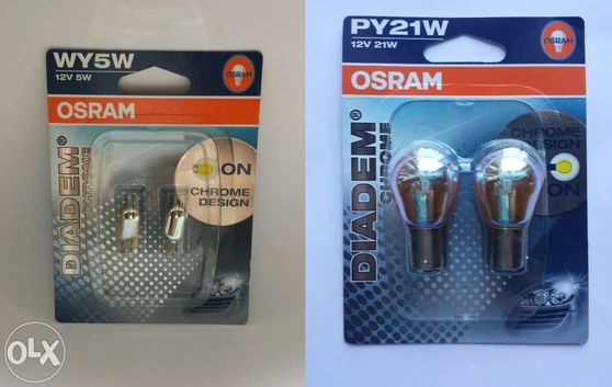 Lâmpadas Osram Diadem Chrome PY21W e WY5W / Philips Silvervision PY21W