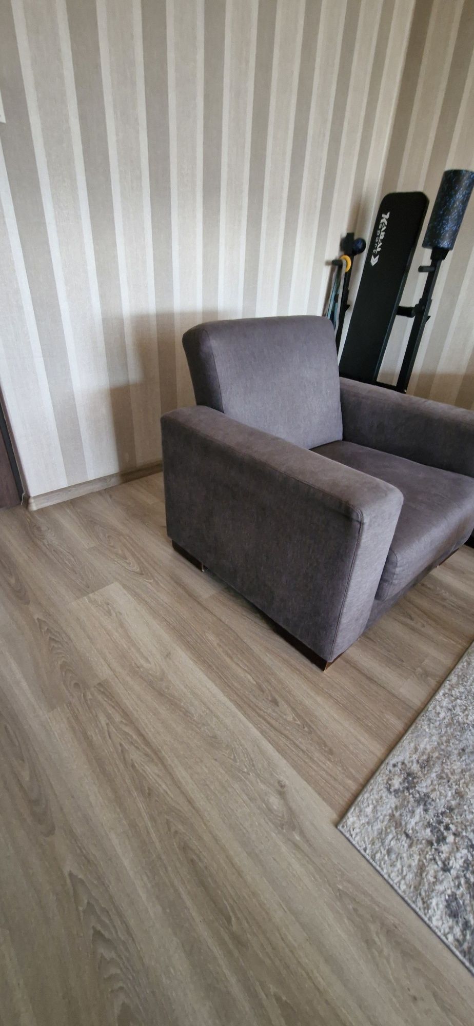 Zestaw Sofa wersalka i 2 fotele funkcja spania grafitowy szary