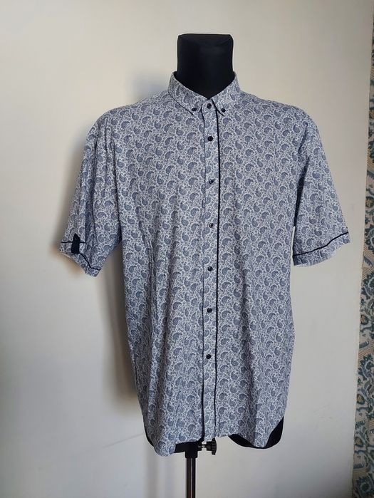 100% Bawełna Koszula Męska Gianni Ferrucci Krótki Rękaw 5XL