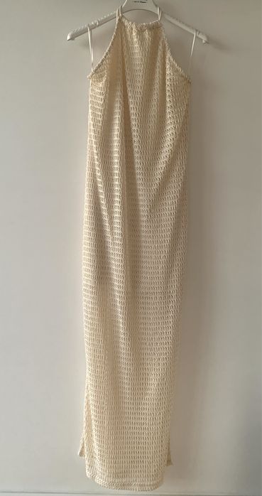Sukienka szydełkowa Bershka halter M 38
