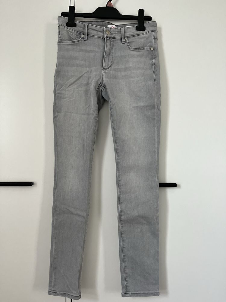 szare spodnie dżinsy skinny fit s.Oliver 36