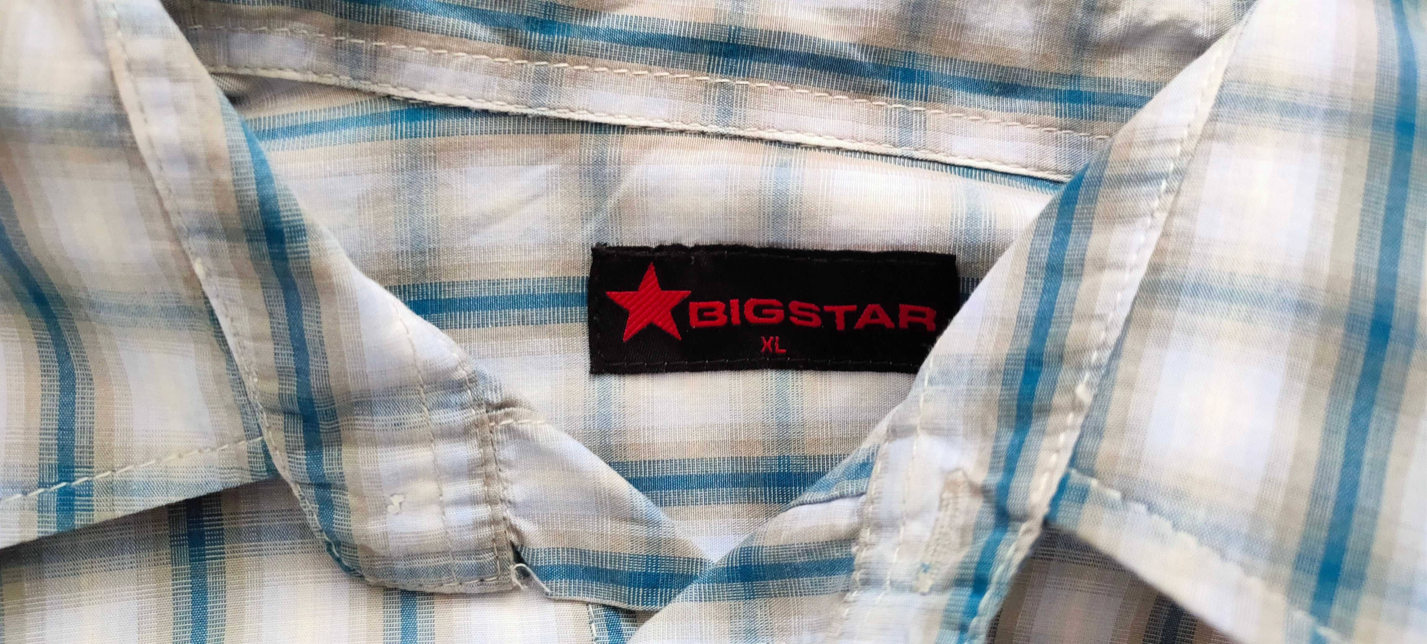 Koszula w niebieską i błękitną kratę, Big Star, r. XL
