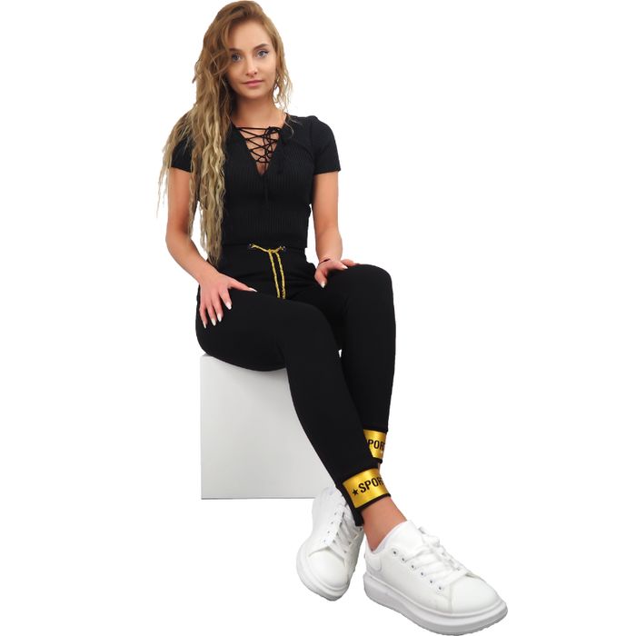 Spodnie damskie 1 szt. ym 019-2nm czarny l/xl