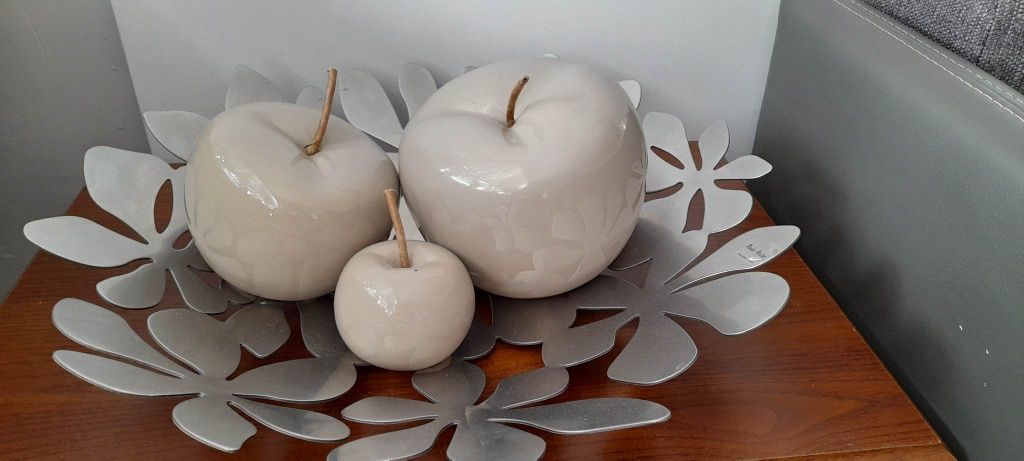 Zestaw jabłka ceramiczne plus taca Ikea
