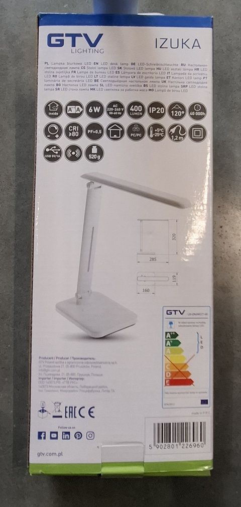 Lampka Biurkowa IZUKA LED z ładowarka indukcyjną!