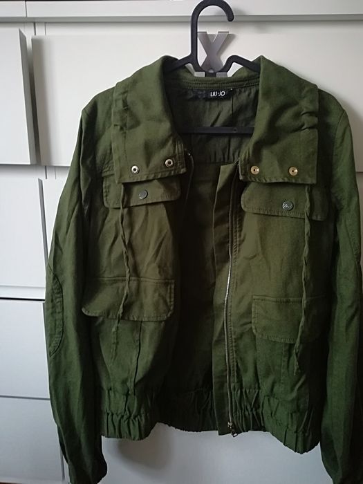 -70% Liu jo super kurtka khaki wiosna bomberka 36 S